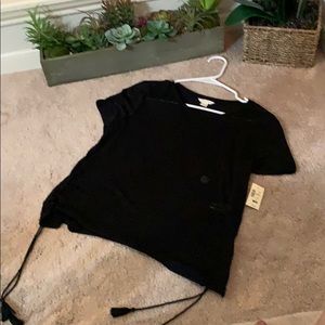 3/$30🌟Aeropostale Black Shirt With Lace Up Detail